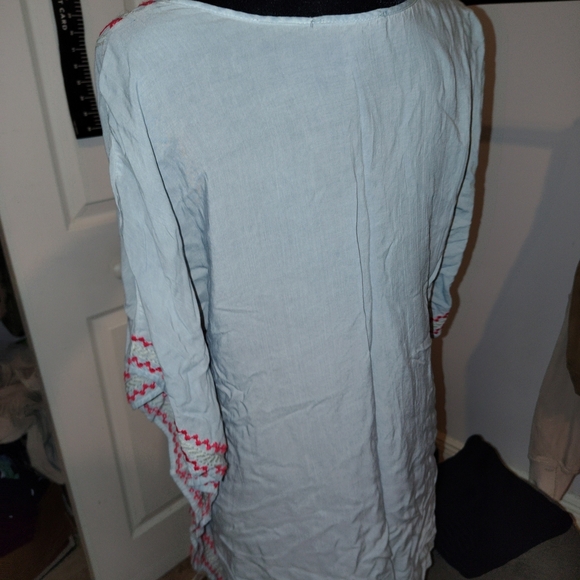 Chic Embroidered Light Blue Tunic - Picture 14 of 16